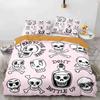 Sugar Skull King Queen Duvet Cover Funny Skeleton Halloween Bedding Set Gothic Spooky Bone Quilt Cover Polyester Comforter Cover