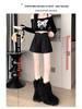 Women's Gray High-Waist Woolen Wide-Leg Pants: 2024 Autumn/Winter Slimming A-Line Shorts