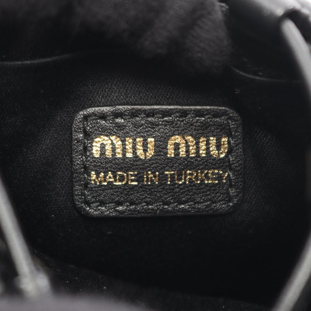 Used Miu Miu Matelassé Microbag Shoulder Bag 5NR026 leather Black Used Women