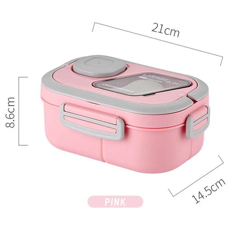 

3-х уровневая портативная коробка для обеда с блюдом для соуса, экологически чистая коробка для бенто, контейнеры для посуды, контейнеры для переноски с ручкой, контейнеры для закусок красный