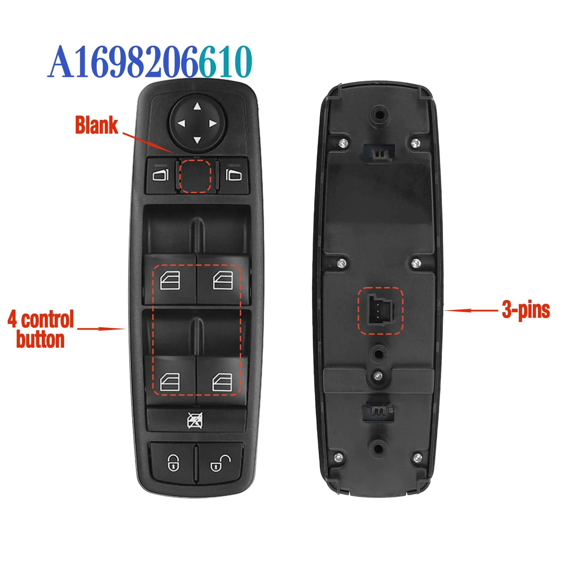A1698206710 A1698206610 Electric Power Window Switch Lifter Control Button,For Mercedes Benz A B-Klasse W169 W245 2005-2012 Blank Button