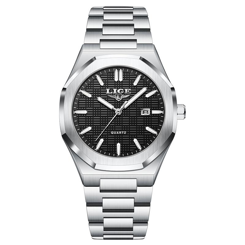 Fashion LIGE Top Brand Luxury Mens Watches Business Steel Quartz Wristwatches 30M Waterproof Luminous Watch Men Gifts Reloj