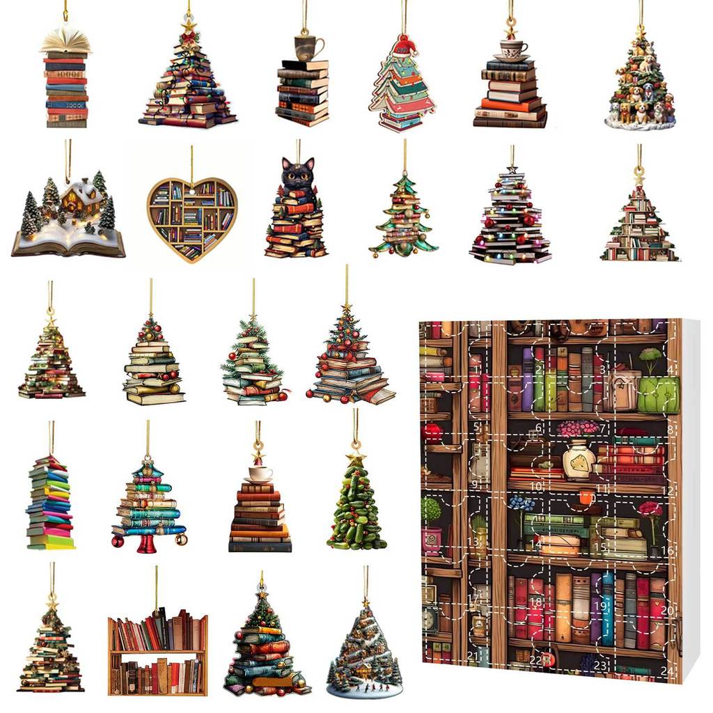 Christmas Countdown Advent Calendar Acrylic Booklet Christmas Tree Decorations For Holiday Gifting
