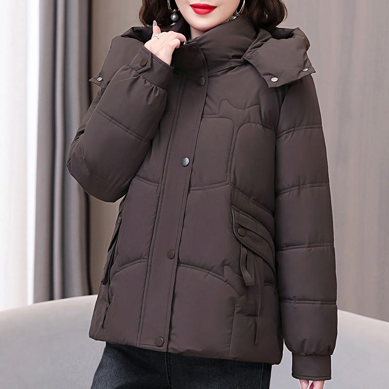 Plus Size XL-5XL Fashion Winter Woman Parkas Hooded Thick Warm Jacket Loose Middle Age Women's Coats
