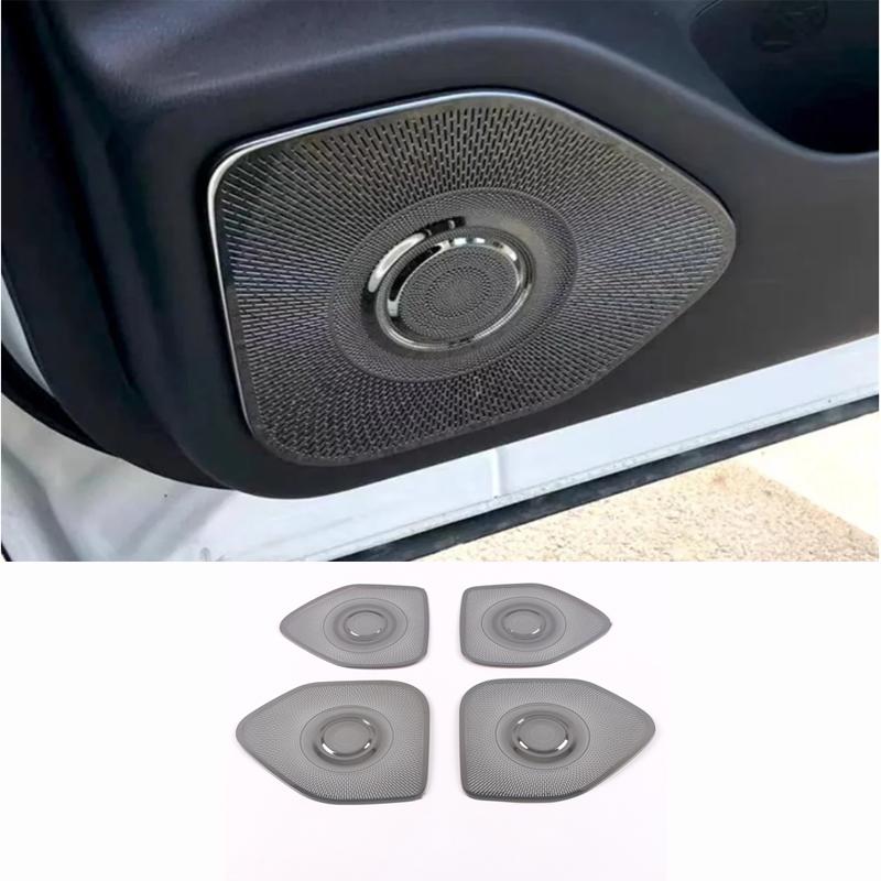 For Nissan Rogue X-Trail T33   Steel Silver Front Dashboard Car Door Audio Speaker Cover Readlamp Loudspeaker Trim Frame