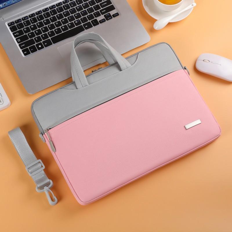 

TS JYL laptop bag,15 Inch Laptop Bag Simple Student Shoulder Crossbody Large Travel Briefcase Trolley Handheld 13 inches рожевий