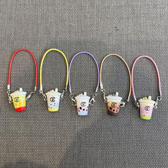 Miniature Bubble Tea Cup Hair Clip Accessory DIY Creamy Epoxy Doll Jewelry Attachment Decorative Component Pendant