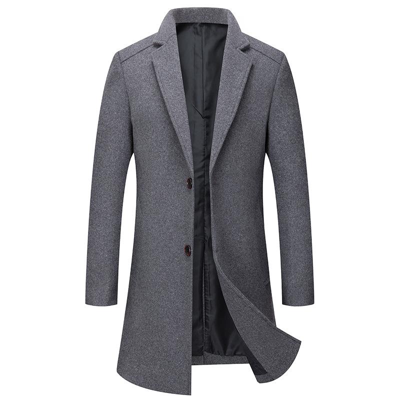Autumn and Winter New Korean Version Men's Woolen Coat Non-ironing Cotton Wool Coat Slim Men