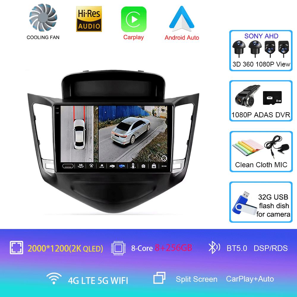 Car Radio Android 14 For Chevrolet Cruze J300 2008 - 2014 Multimedia Video Player Navigation Stereo GPS No 2din 2 Din Dvd