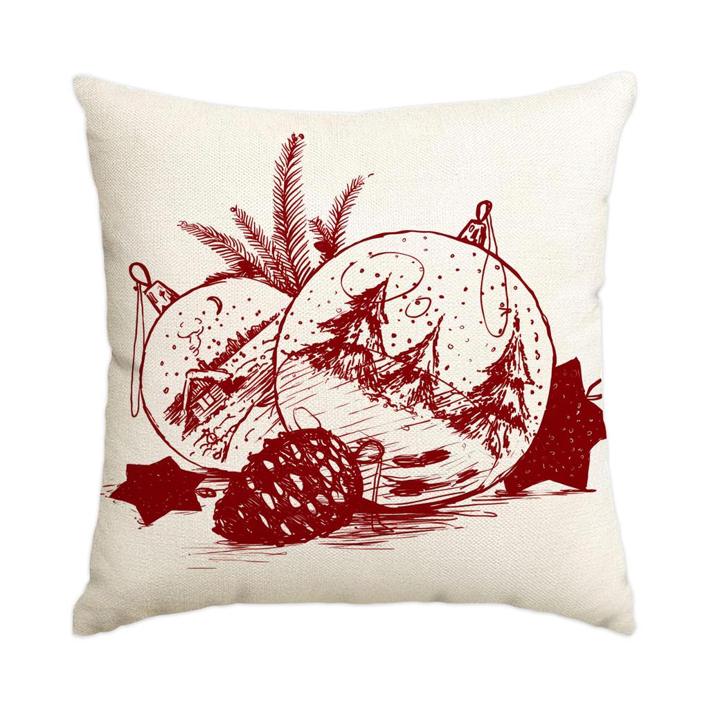 1/4pcs Christmas Pillow Cover, Elderly, Snowflake, Tree Printed Cushion Cover, Christmas Decoration (without Pillow Core)