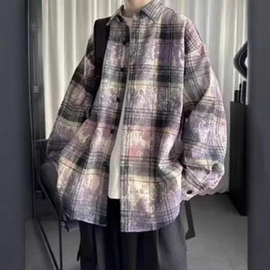 Korean Men’s Suede Bomber Jacket - Autumn/Winter, Loose Fit, Lapel, Zipper, American & Hong Kong Style