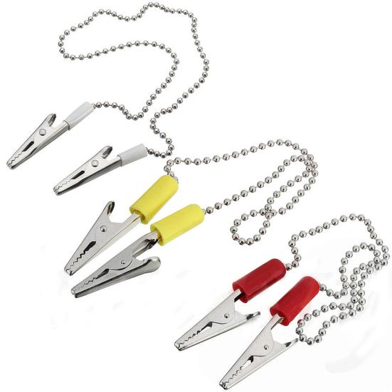 Dental Lab Bib Crocodile Clip Flexible Metal Ball Chain Durable Napkin Holder