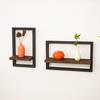 2Pcs Wooden Wall Shelf Set Simple Modern Wooden Wall Mounted Shelf Living Room Decoration Wall Mounted Shelf Installation Free