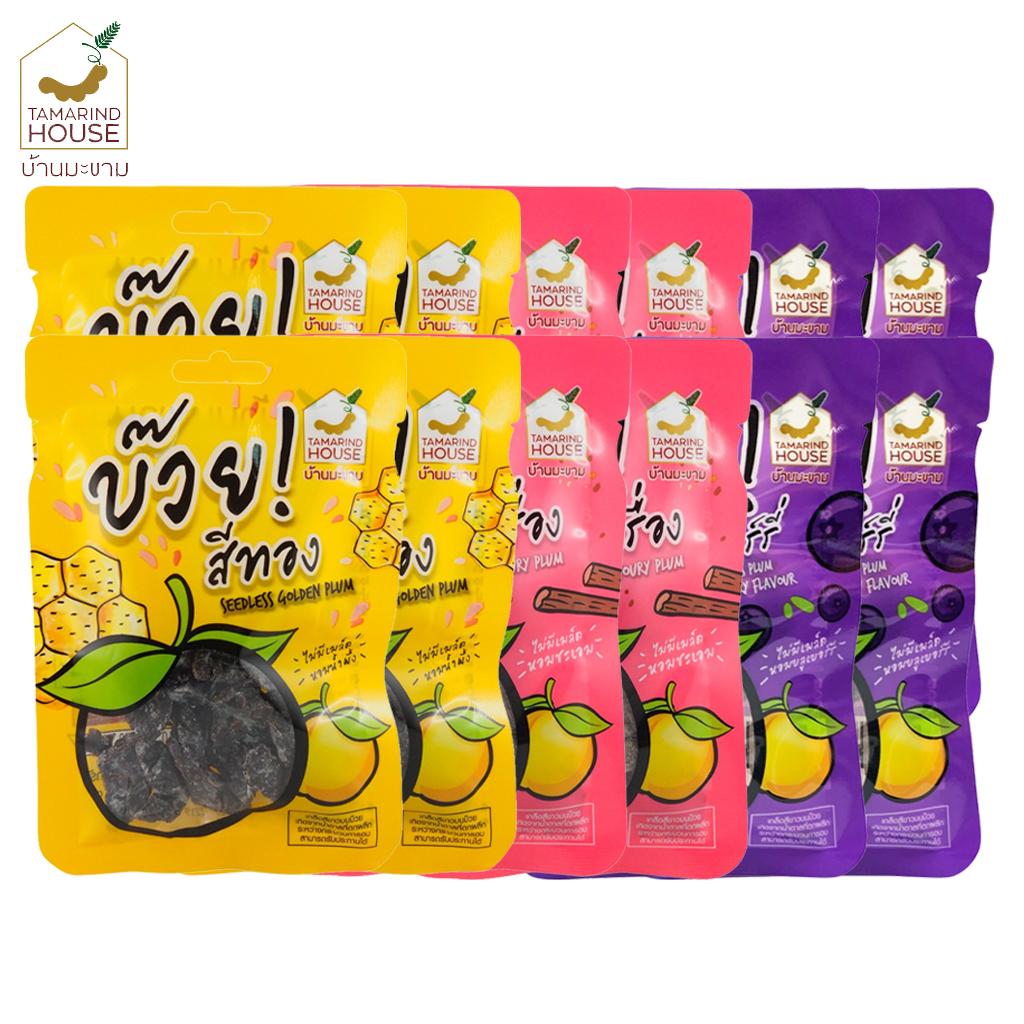 

Tamarind House Seedless Plum, Золотая слива, Пикантная слива, вкус черники, 35 г. x 1/3/6/12 - Тайская закуска 35 g. x 12 pcs