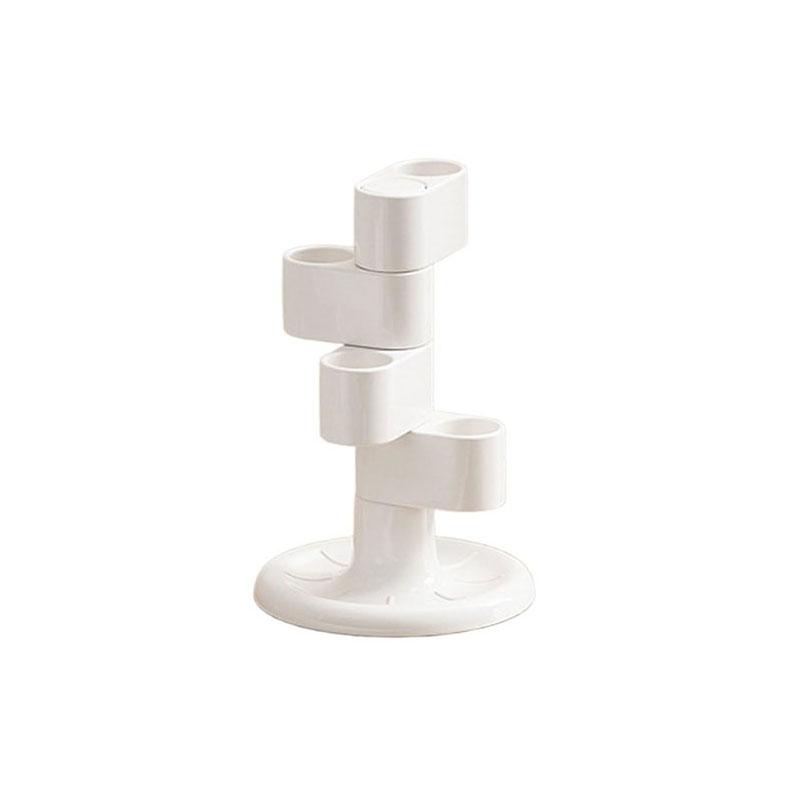 360° drehbarer Zahnbürstenhalter 4-Schlitz Zahnbürsten Make-up-Bürsten Aufbewahrungs-Organizer mit rutschfester Basis Badezimmer-Arbeitsplatten-Organizer
