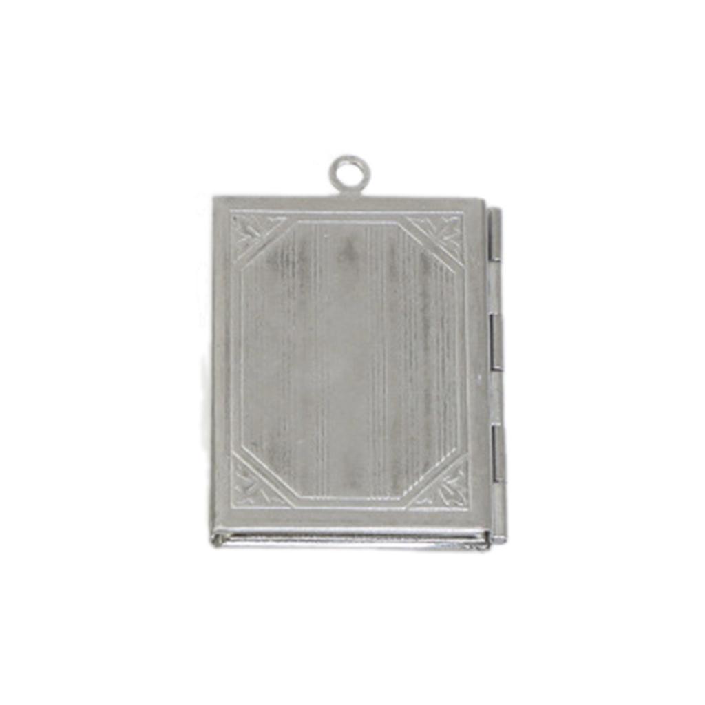 Unique Locket Pendant Jewelry Accessory Modern Book Shaped Pendant with Delicate Carving Pattern for Jewelry Crafting