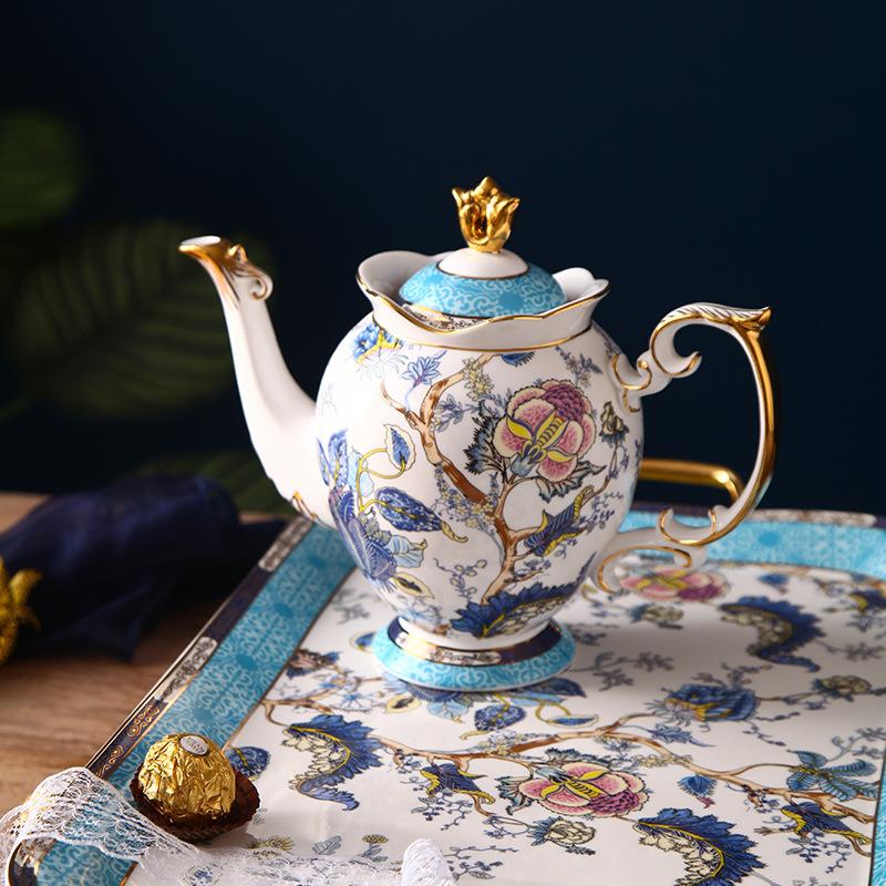 British High-End Complete Tea Set, Household Cold Water Teapot, Ceramic Light Luxury Tea Cup With Lid, Water Set With Tray