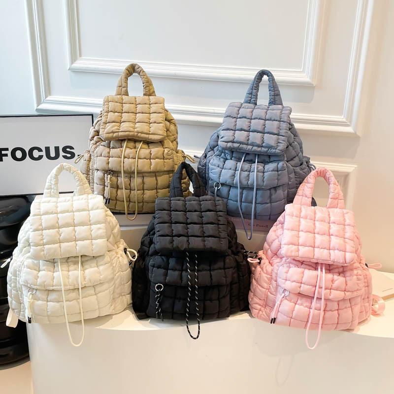 Schoolbag1011 Summer New Pleated Cloud Bag Women's Korean Version Niche Bubble Large-capacity Cotton Bag Casual Backpack