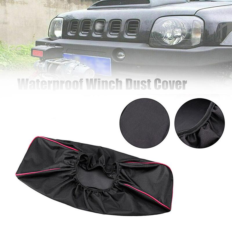Copertura antipolvere impermeabile resistente per verricello 600D per esterni, SUV, auto, rimorchio, manica protettiva elastica adatta per verricelli elettrici da 8000-17500 libbre
