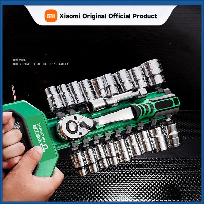 Xiaomi Drive Socket Set 1/4'-3/8'-1/2', CR-V Metric and Imperial Sockets with Quick-Release Ratchet Wrench, Pro Model 72 Teeth, Sockets