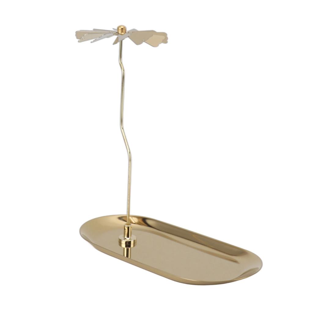 Drehbarer Kerzenständer Drehender Kerzenhalter Weihnachtsgeschenk Ovale Edelstahlablage