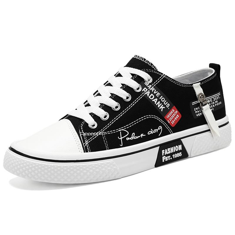 Large size canvas shoes men's 2025 new breathable fashion versatile board shoes men's low-top flat-bottom sports and leisure trendy shoes
