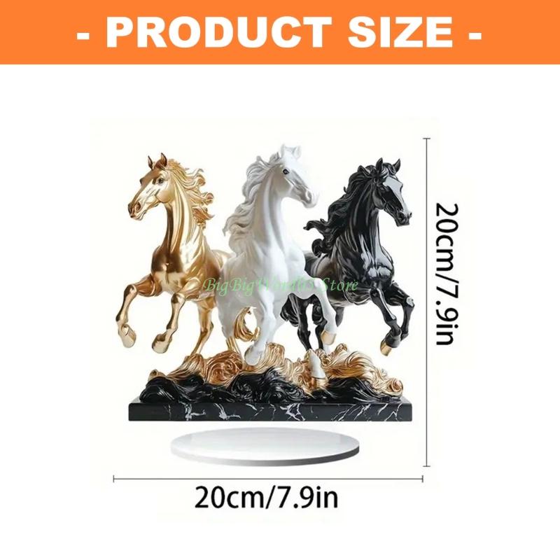 24TE Acrylic Horse Statues Animal Sculptures Collectible Figurines Home Decors