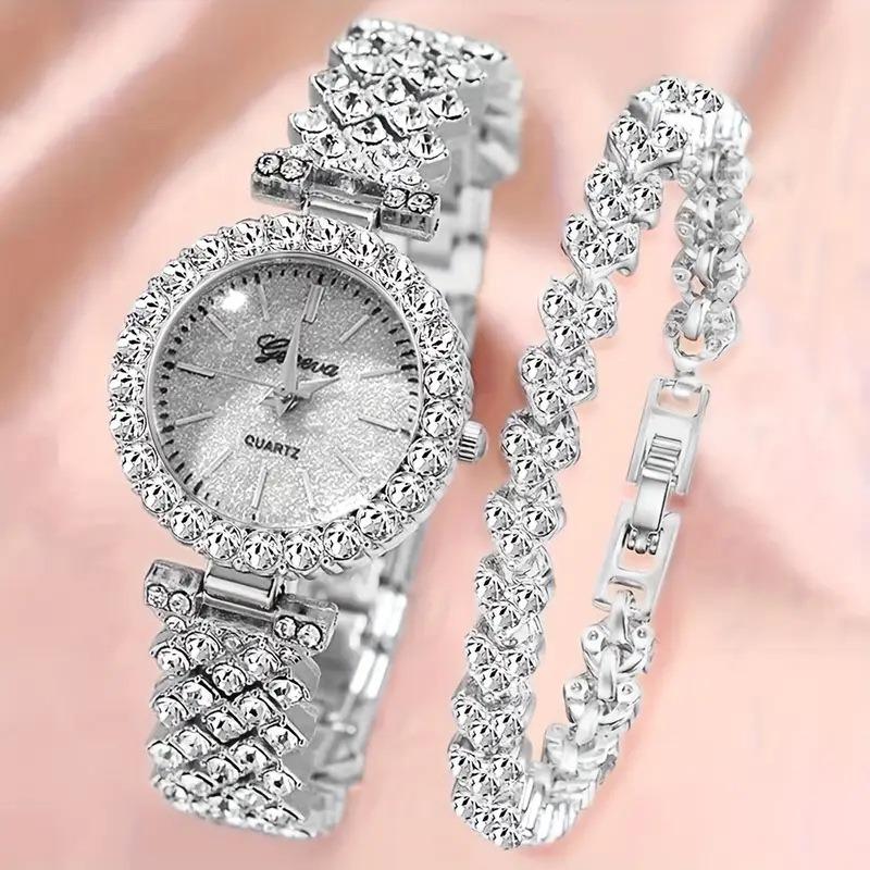Ladies Watch Diamond Jewelry Watch, Women's Watch Quartz Watch Digital Watch Necklace Watch Set
