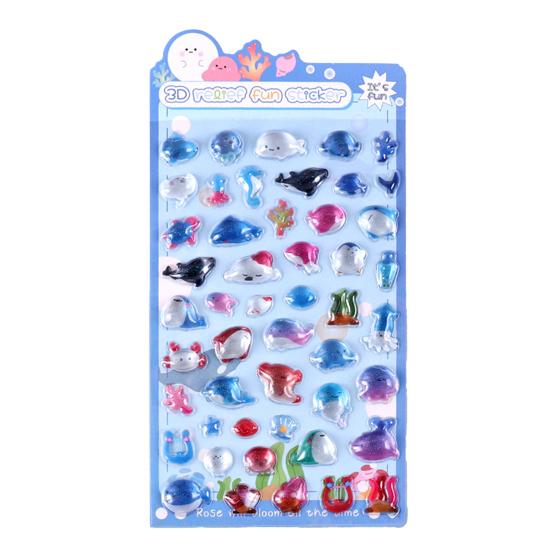 3D Panda Bunny Puffy Stickers Faux Crystal Gem Relief Stickers for Phone Decoration Cute Cartoon Stickers for Kids DIY Crafts