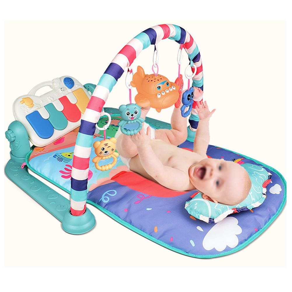 Early Educational Baby Pedal Toys Fitness Rack Play Mat Foot Piano Music ToyGreen