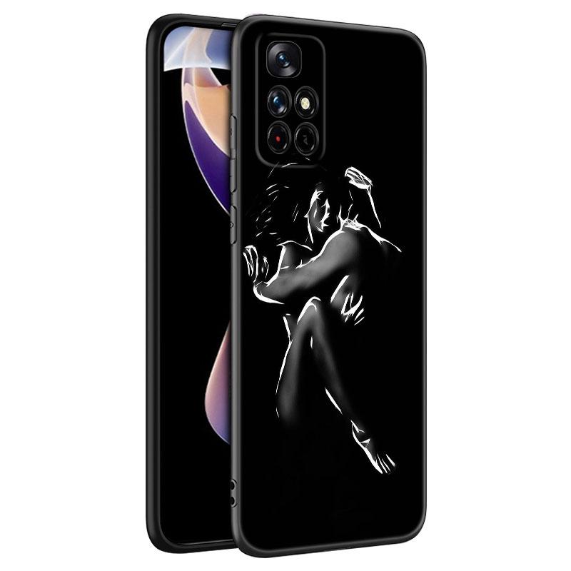 

Чорний Білий Сексуальний Лайн Арт Чорний Силіконовий Чохол для Телефону Для Xiaomi Redmi Note 10 11 11S 12 13 4G 8 9 11T Pro 5G Plus 8T 9S 10S 12S Redmi Note 13 4G
