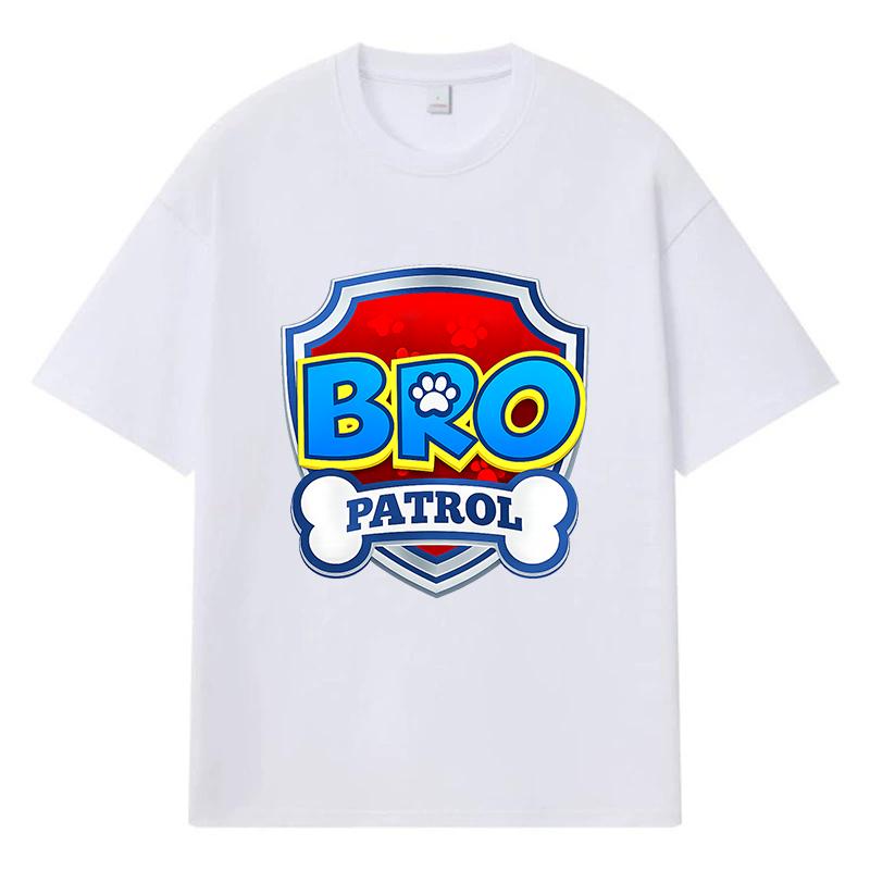 2026 Bro Patrol Printed Graphic Y2k Harajuku Streetwear 100% Cotton T Shirt Casual Oversized Summer Men T-shirt