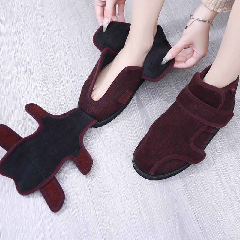 Widen The New Wool Shoes Fat Swelling Deformation of Hallux Valgus Foot Wide Elderly Diabetes Shoes Large Size 34-51