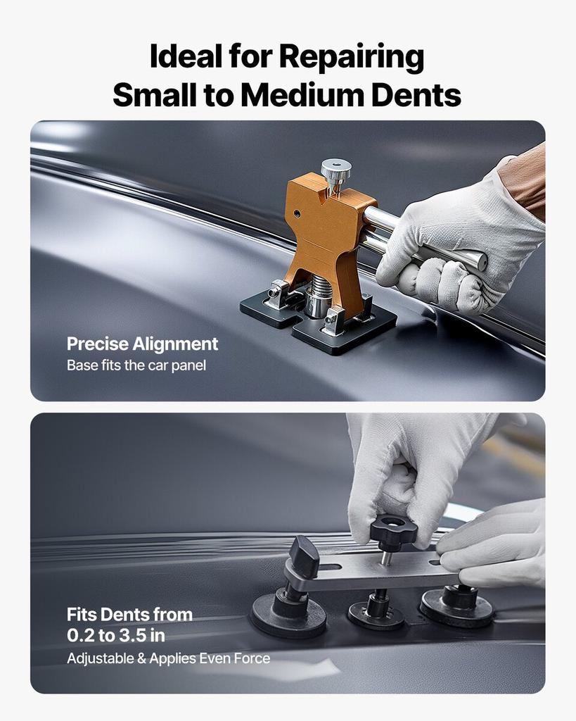 Dent Puller Kit, 100 PCS Paintless Dent Removal Kit with Golden Lifter, Bridge Puller, Slide Hammer T-Bar, Glue Gun, Auto Body Hail Damage Remover