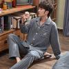 New Men Pajamas Autumn Winter Cotton Long-sleeved Loungewear Cotton Padded Plus Homewear Plus Plus Plus Size Sleepwear Suit