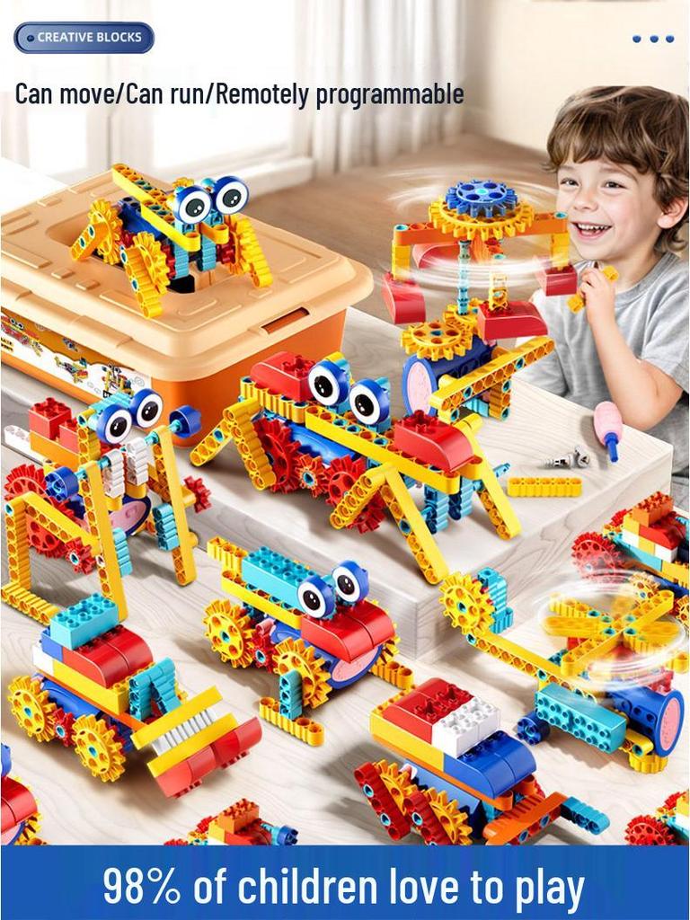 Large Particle STEM Building Blocks: Creative Programming Robot Toy for Kids