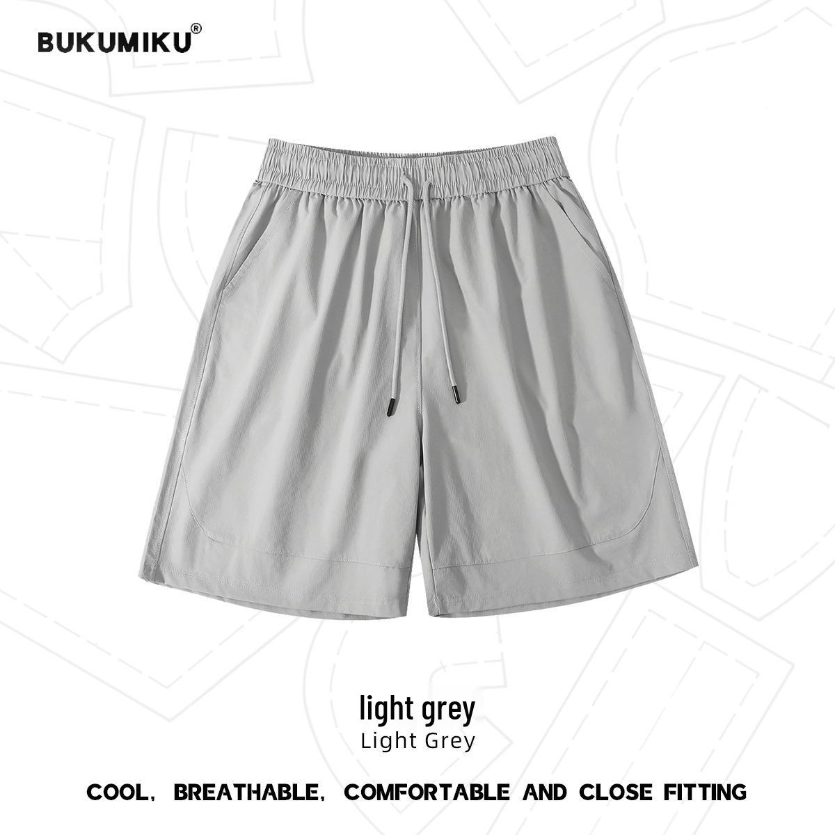 2026 Unisex 150g Ice Silk Elastic Quick-Dry Sports Shorts S светло-серый