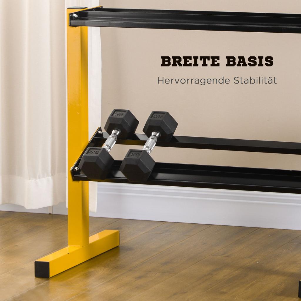 Dumbbell Rack Stand, 2-Tier Weight Storage Organiser, Stable Dumbbell Holder for Home Gym, 270kg Capacity