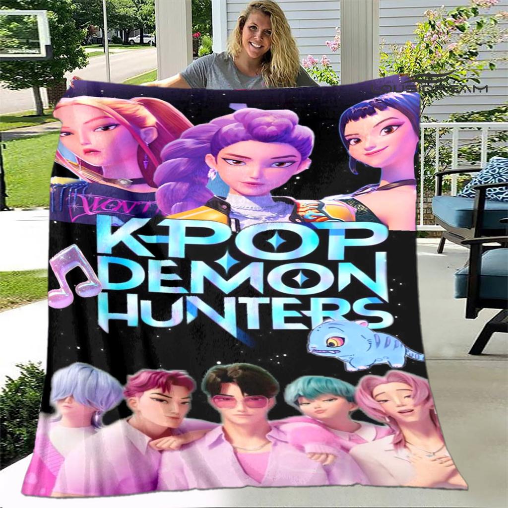 3D KPop Demon Hunters Cartoon blanket Warm blankets Soft and comfortable blanket Home Travel Blankets bed linings Birthday Gift