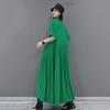 Xitao Irregular Splicing Pleated Green Dress DMY4747
