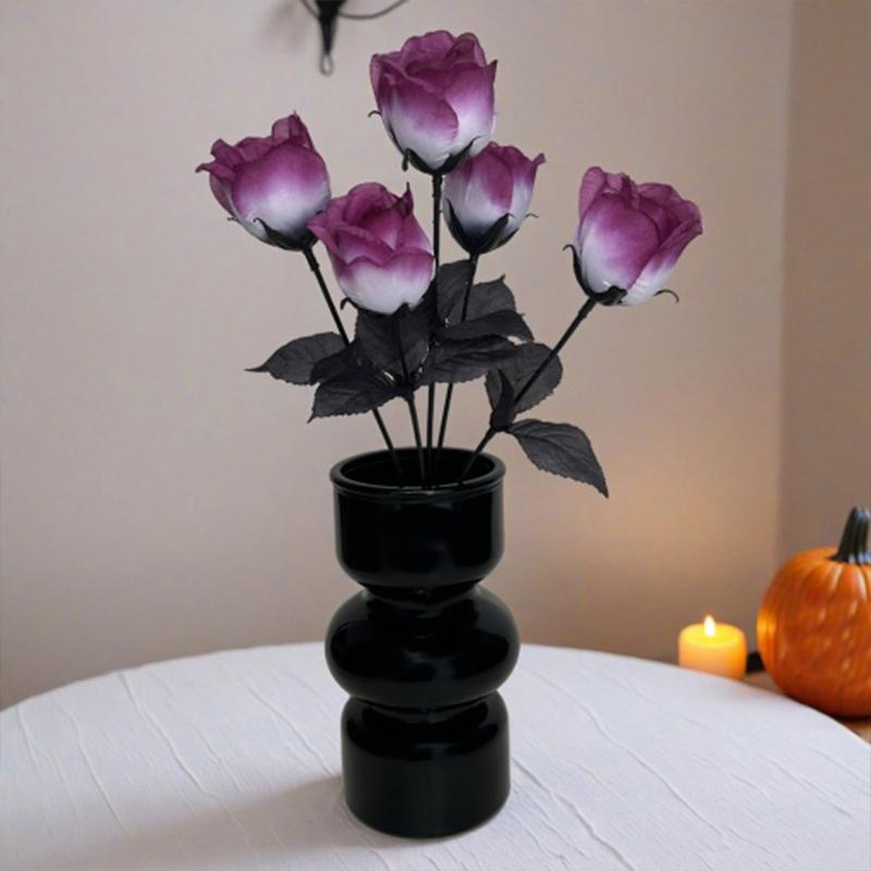 1 Stück Realistische Seiden-Schwarze Rosen Fotografie Hintergrund Blumen Gothic Heimdeko Simulierte Schwarze Rose 36cm