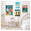 Travel Canvas Paintings Vintage Wall Kraft Posters Coated Stickers Home Decor Pictures Florida Miami Beach America