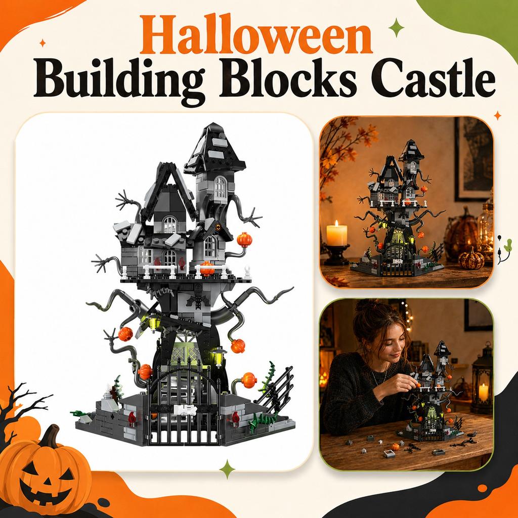 Halloween House Pumpkin Building Set - Brick Toy for Kids Decoration
