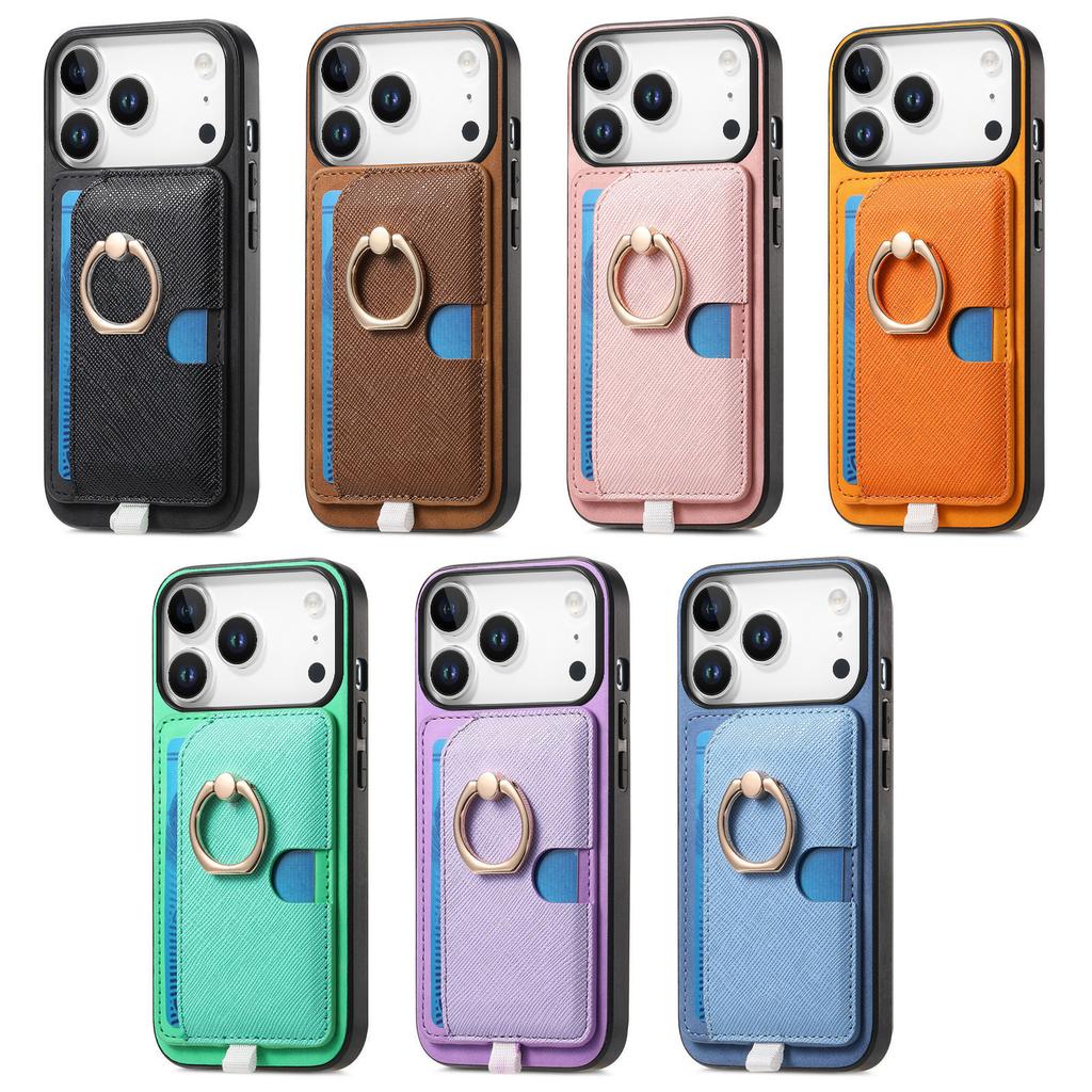 2 in1 Detachable Side Card Solt Wallet Ring Holder Leather Case For iPhone 17 Pro Max 16 Plus 15 14 13 12 11 17air Stand Cover