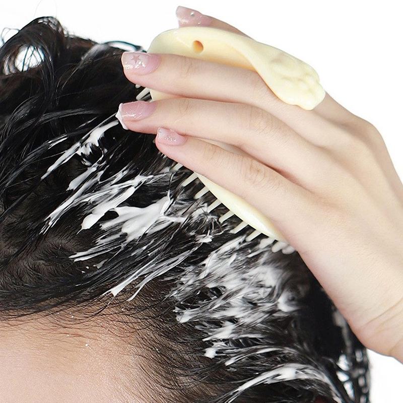 2 Stück Massage-Shampoo-Bürste aus Silikon für die Kopfwäsche und Duschreinigung, fördert gesundes Haar, Waschkamm für trockene und nasse Haarpflege