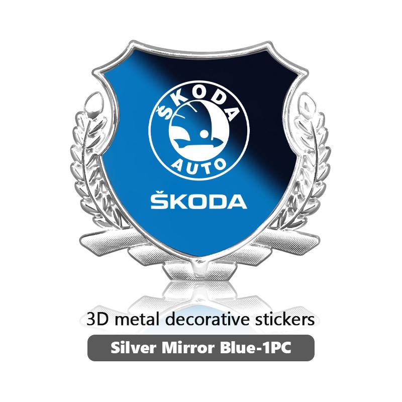 Cycr3 For Skoda 3D Metal Car Side Fender Body Trunk Badge Sticker Accessories VRS Superb Yeti Octavia Enyaq Rapid Karoq Derivati