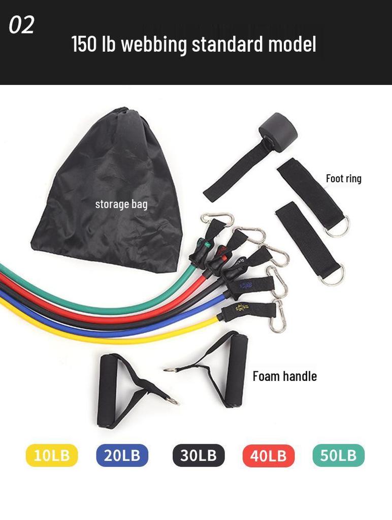 Home Fitness Resistance Band Set for Arm, Leg, and Waist Training