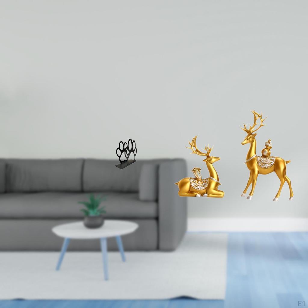 Chic Dog Paw Napkin Organizer And Deer Figurine Set Multi Purpose Tissue Holder with Reindeer
