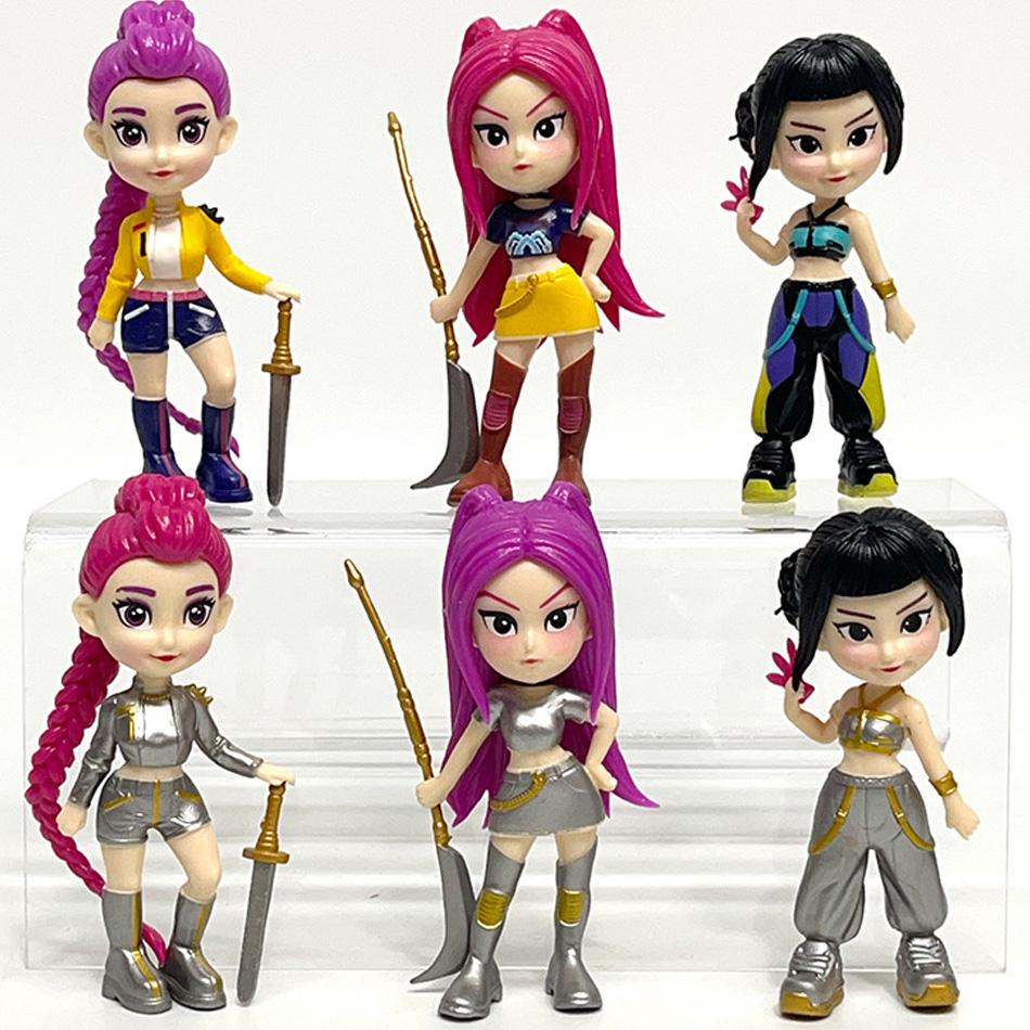 New 6pcs/set Anime Kpop Demon Hunt series Figure Toy Desk Decoration Statues Ornament Halloween/Christmas Kids Birthday Gifts