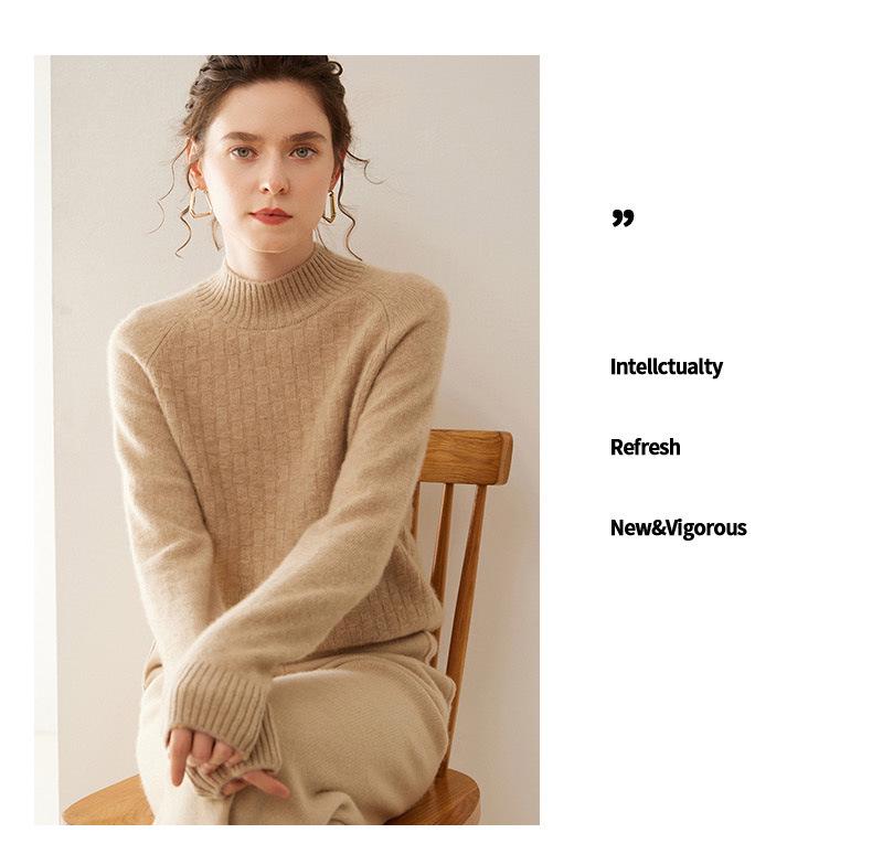 Women's Thick Cashmere Raglan Cable Knit Sweater – Autumn/Winter Loose Designer Pullover